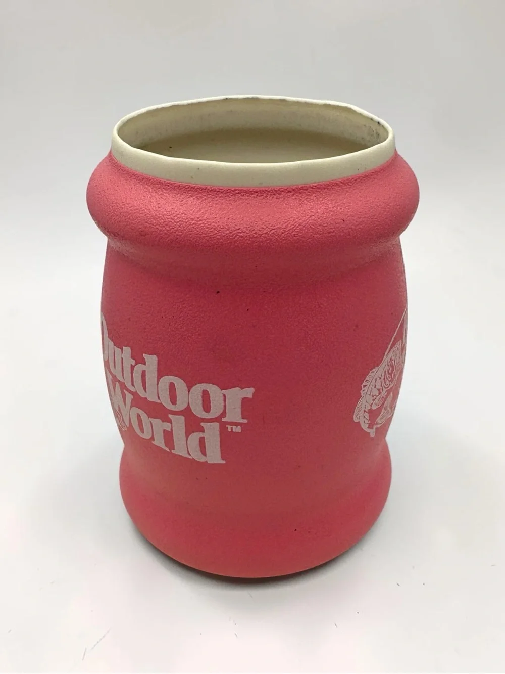 Vintage Bass Pro Shops Outdoor World Pink Foam Can Cooler Koozie Springfield, MO